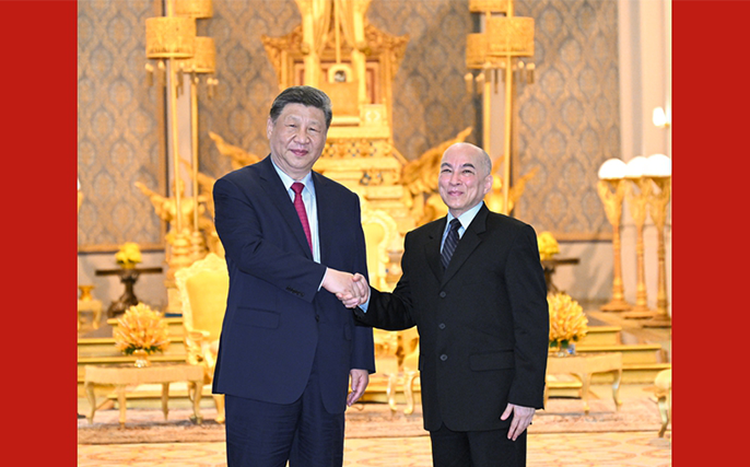 習(xí)近平會(huì)見(jiàn)柬埔寨國(guó)王西哈莫尼